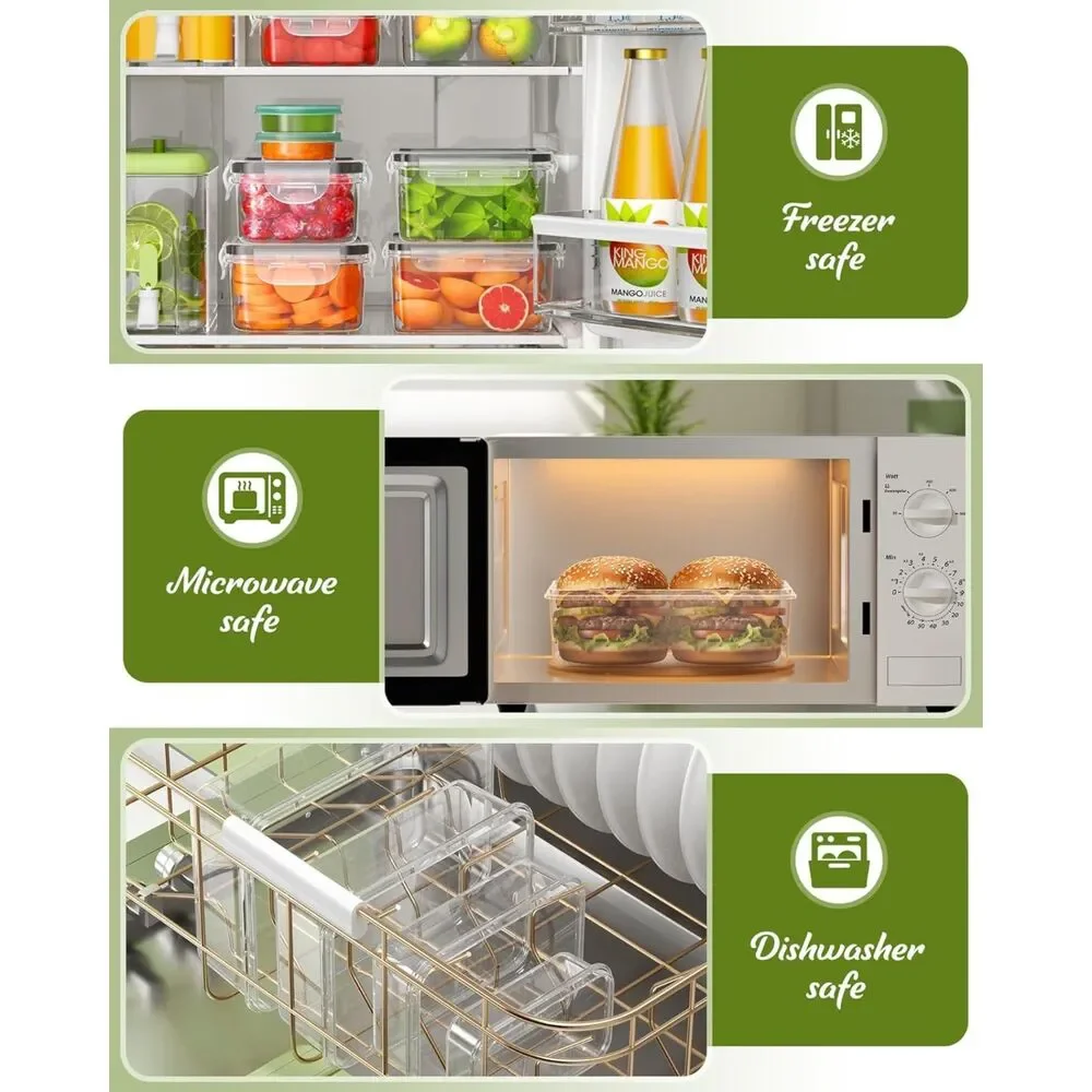 40 Piece Food Storage Containers with Lids BPA-Free Plastic Food Containers